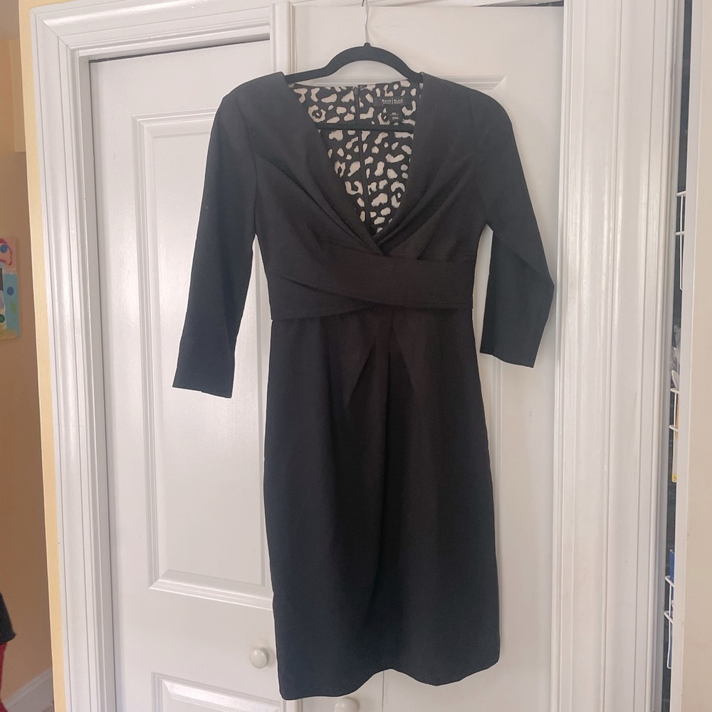 White House Black Market 3/4 sleeve twist front mini dress VGUC vintage